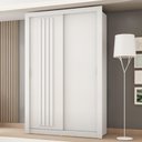 Ver imagem 1 de Guarda Roupa Solteiro 2 Portas Darvi 2 Gavetas Carraro Ripado Branco