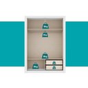 Ver imagem 7 de Guarda Roupa Solteiro 2 Portas Darvi 2 Gavetas Carraro Ripado Branco