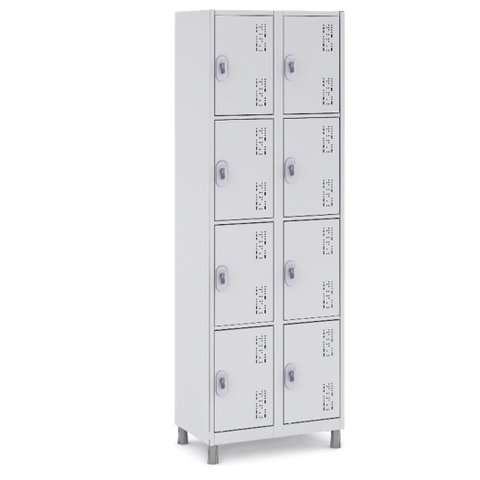 Locker de Aço 8 Portas para Escola e Escritório:cinza
