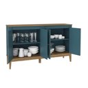 Ver imagem 3 de Buffet Aparador Colonial com 4 Portas 149x41x90cm Mdp Mel Petroleo Mb1014 Movelbento