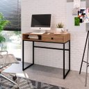 Ver imagem 1 de Mesa Escrivaninha 91cm com Gaveta e Nicho Of004 Industrial Mel