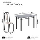 Ver imagem 3 de Conjunto de Mesa com 4 Cadeiras Lívia Preto/Arabesco
