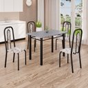 Ver imagem 1 de Conjunto de Mesa com 4 Cadeiras Lívia Preto/Arabesco