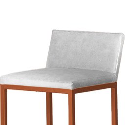 Kit 2 Banquetas Altas Luxo Dani com Encosto Base Bronze:branco - 4