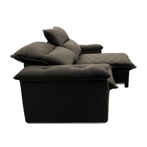 Sofá Retrátil Reclinável Paris 1,50m Suede Velut Marrom Claro Molas Ensacadas - King House
