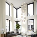 Ver imagem 2 de Lustre Big Cnidário Ac. Cristal para Pé Direito Alto