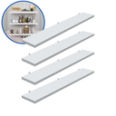 Ver imagem 2 de Kit 4 Prateleira Branca 60X10 + Suporte Flutuante Mdf  Organizadora Decoração Cozinha Banheiro Sala