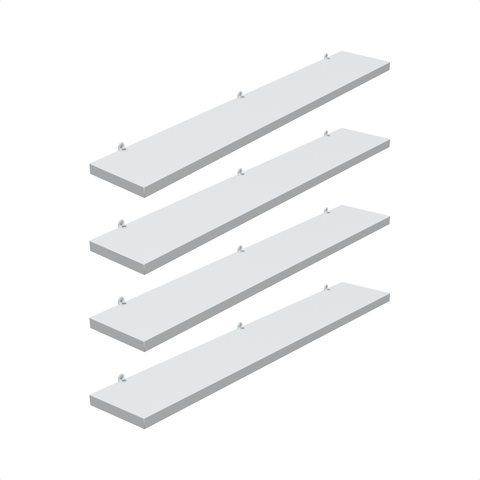 Kit 4 Prateleira Branca 60X10 + Suporte Flutuante Mdf  Organizadora Decoração Cozinha Banheiro Sala