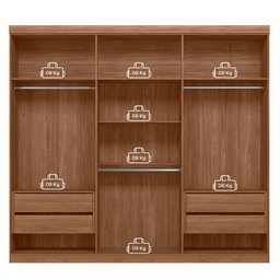 Guarda Roupa Casal 6 Portas Ripado Buriti Santos Andira Jatoba - 5