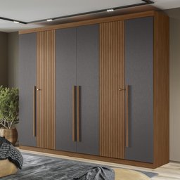 Guarda Roupa Casal 6 Portas Ripado Buriti Santos Andira Jatoba - 1