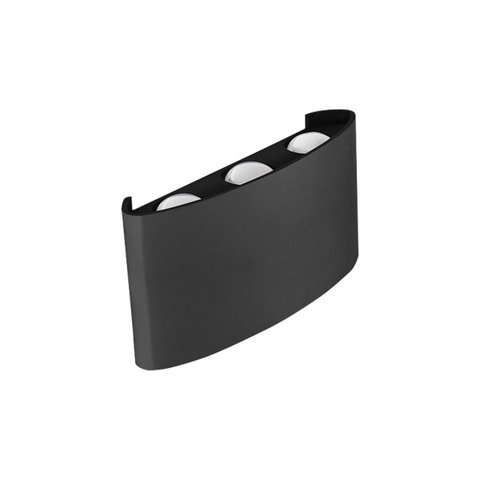 Arandela Clessidra 6w Led 3000k Facho Duplo Efeito Ampulheta Bivolt Externa Ip65 Preto