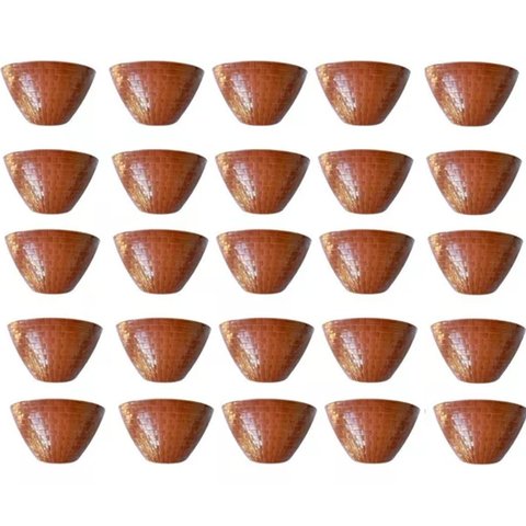 24 Vasos Meia Lua Rattan Jardim Horta Vertical 1 L Ceramica