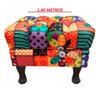 Puff Retro Luiz sem Baú Suede Pacthwork 1,4m para Sala Estar - 2