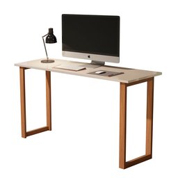 Mesa de Estudo Office 1.20cm - Pés em Madeira Maciça C/ Pintura Anti Umidade - Tampo 15mm C/ Fita de - 2