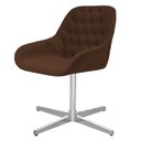 Ver imagem 1 de Cadeira Poltrona Decorativa Giratória Capitonê Alice Para Sala de Estar: Suede Marrom