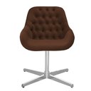 Ver imagem 2 de Cadeira Poltrona Decorativa Giratória Capitonê Alice Para Sala de Estar: Suede Marrom