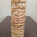Ver imagem 2 de Vaso Fibra Decorativo Enfeite Casa 71x15x15cm Natural
