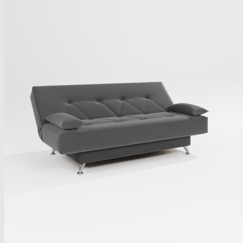 sofá cama 1,80m França Suede Cinza Adonai Estofados - 4