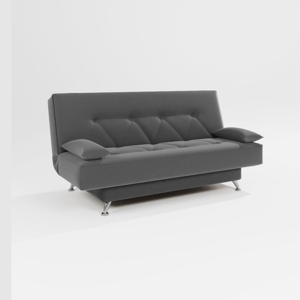 sofá cama 1,80m França Suede Cinza Adonai Estofados - 2