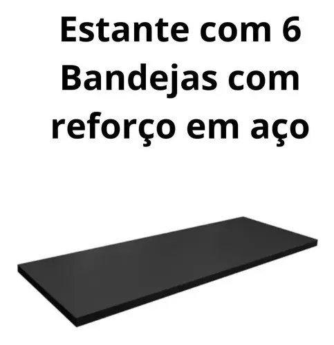 Ver imagem 3 de Estante de Aço com 6 Bandejas Preta 40cm