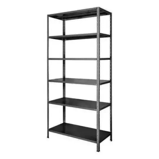 Estante de Aço com 6 Bandejas Preta 40cm