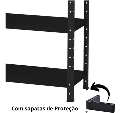 Ver imagem 4 de Estante de Aço com 6 Bandejas Preta 40cm