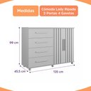 Ver imagem 3 de Cômoda 2 Portas e 4 Gavetas Ripado Lady