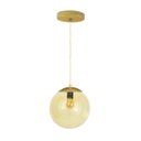 Ver imagem 1 de Pendente Globo Esfera de Vidro Âmbar 20cm - Ouro