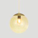 Ver imagem 4 de Pendente Globo Esfera de Vidro Âmbar 20cm - Ouro