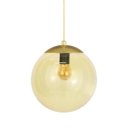 Ver imagem 3 de Pendente Globo Esfera de Vidro Âmbar 20cm - Ouro