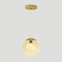 Ver imagem 2 de Pendente Globo Esfera de Vidro Âmbar 20cm - Ouro