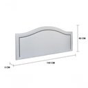 Ver imagem 3 de Cabeceira Casal Curva Luxo 140x60 Courino Branco - Tachas Fumê