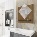 Ver imagem 3 de Espelheira de Banheiro Com Prateleira Firenze Decore Preto / Ripado - Comprar Moveis em Casa