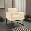 Ver imagem 2 de Kit Namoradeira E 2 Poltronas Industrial Preta S03 Bege