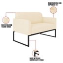 Ver imagem 6 de Kit Namoradeira E 2 Poltronas Industrial Preta S03 Bege