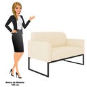 Ver imagem 4 de Kit Namoradeira E 2 Poltronas Industrial Preta S03 Bege