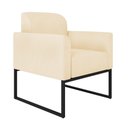 Ver imagem 3 de Kit Namoradeira E 2 Poltronas Industrial Preta S03 Bege