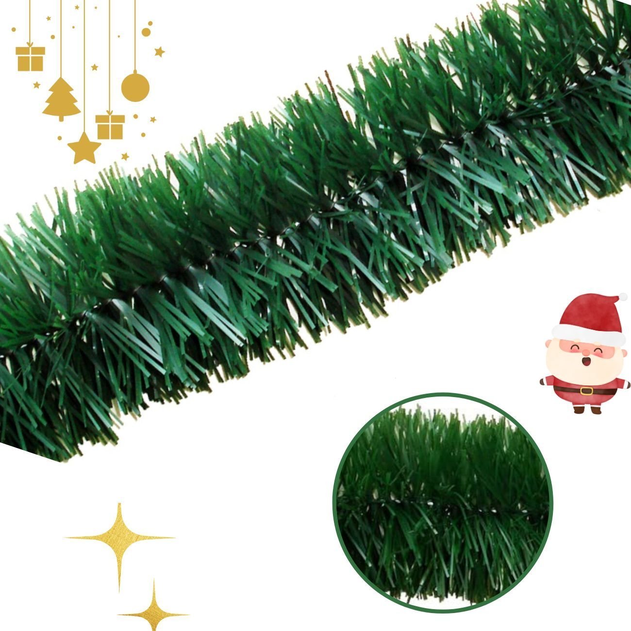 Festao de Natal 2m X 9cm 6 Fitas Opaco Verde | Jlt30:verde