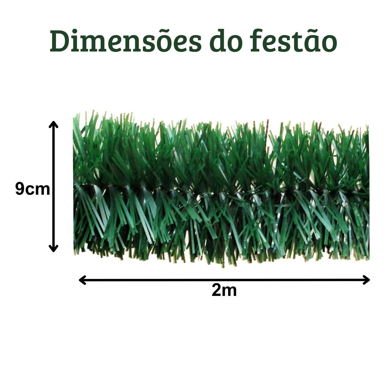 Festao de Natal 2m X 9cm 6 Fitas Opaco Verde | Jlt30:verde - 4