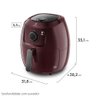 Fritadeira Elétrica Electrolux sem Óleo Grand Airfryer 1800w 5l Vermelha Eaf51 127v - 6