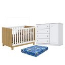 Ver imagem 1 de Berço Americano Mini Cama Q Encanto Slim Freijó Branco Acetinado - Qmovi e Cômoda Infantil Americano