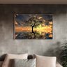 Quadro Decorativo Tela Canvas Paisagem Arvore da Vida Com Moldura Prata - 180x120 cm - 1
