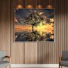 Quadro Decorativo Tela Canvas Paisagem Arvore da Vida Com Moldura Prata - 180x120 cm - 2