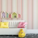 Ver imagem 2 de Papel de Parede Decorativo Baby Listrado para Meninas em Tons Rosas, Marrom, Branco e Creme 2,5m