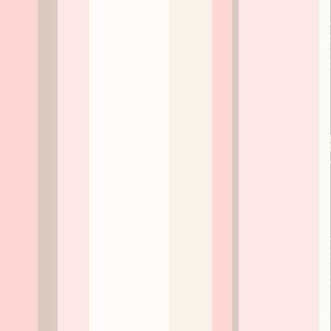 Papel de Parede Decorativo Baby Listrado para Meninas em Tons Rosas, Marrom, Branco e Creme 2,5m