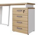 Ver mais imagens de Mesa para Escritório em L Mesa L com Gaveteiro Moderno 4 Gavetas 150cm Macadâmia com Branco F5