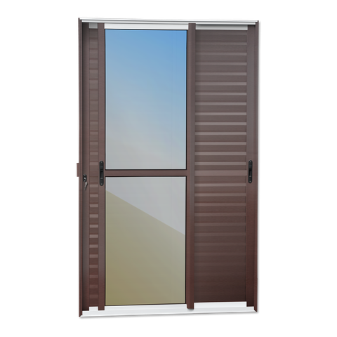 Porta Correr Venez. 3F.Móv.210x150 Elite c/Fechad.Tetra V.Ref.Mix Corten Brimak