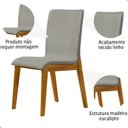 Ver imagem 5 de Kit 2 Cadeira de Jantar Estofada Alice Linho Cinza Base Madeira Castanho