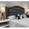 Cabeceira Casal Estofada Capitone Provençal Suede Cinza 140 X 60 Rbl - 1
