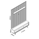 Ver imagem 3 de Rack com Painel Ripado com Led Nobre 2.3 Azul Royal com Off White - Gelius Móveis